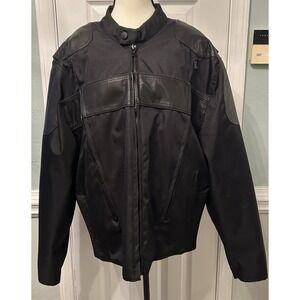 Ladies Revolution Gear Nylon Leather Black 3X-Large Motorcycle Jacket with Liner